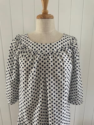 Image of Navy Spot Smock Top