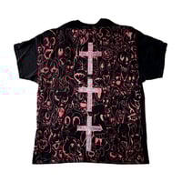 Image 2 of 9 CROSSES TOYBOXCOFFIN ALL OVER PRINT SHIRT ON BLACK (SIZE XL ONLY)