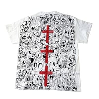 Image 2 of 9 CROSSES TOYBOXCOFFIN ALL OVER PRINT SHIRT ON WHITE (SIZE XL ONLY)