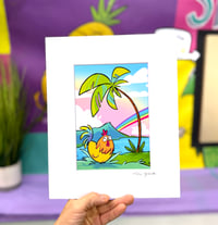 Image 1 of Chicken in Hawaii Illustration