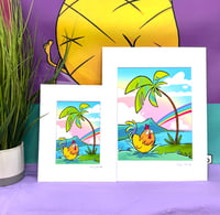 Image 2 of Chicken in Hawaii Illustration