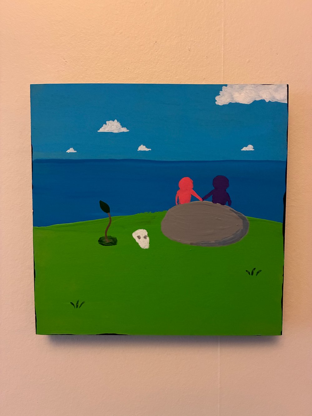 Tux and Fanny painting - Sitting On A Rock