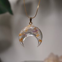 Image 1 of Pendentif - Lune De Quartz Et Améthyste