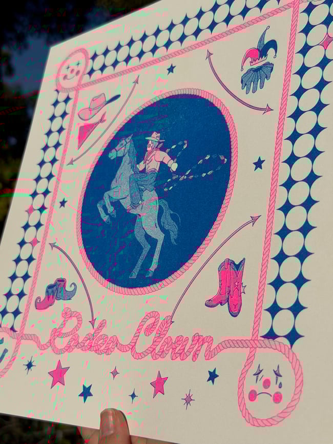 Rodeo Clown Riso Print