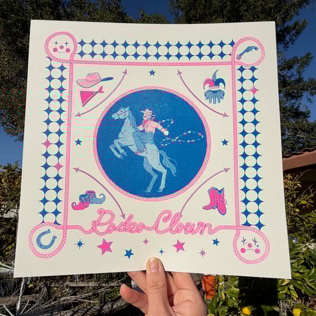 Rodeo Clown Riso Print