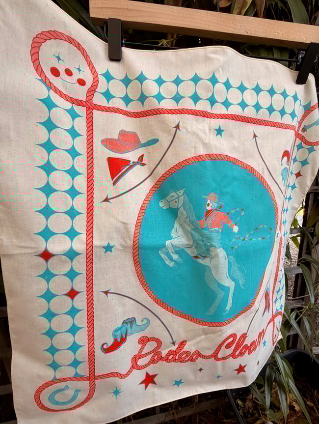 Rodeo Clown Screenprinted Bandana