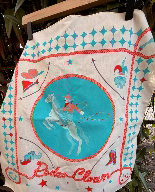 Rodeo Clown Screenprinted Bandana