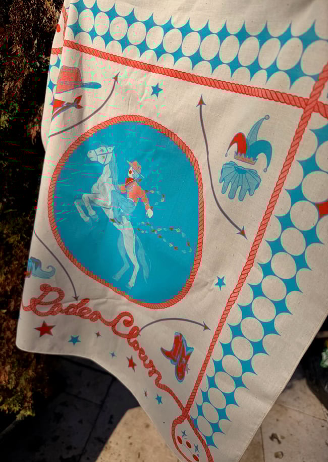 Rodeo Clown Screenprinted Bandana