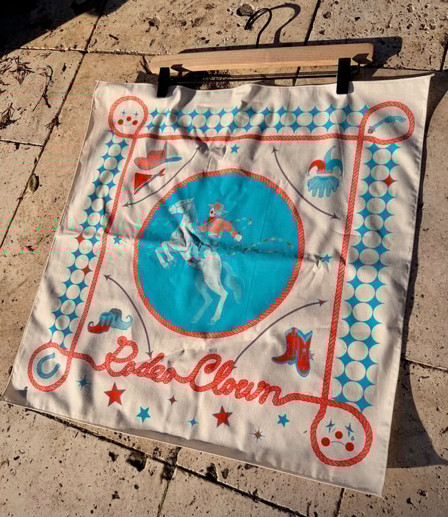 Rodeo Clown Screenprinted Bandana