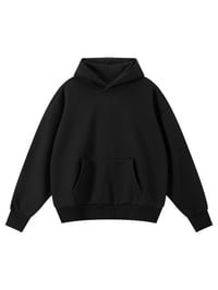 Image 1 of 500 GSM Staple Heavyweight Fleece Hoodie "BLACK"
