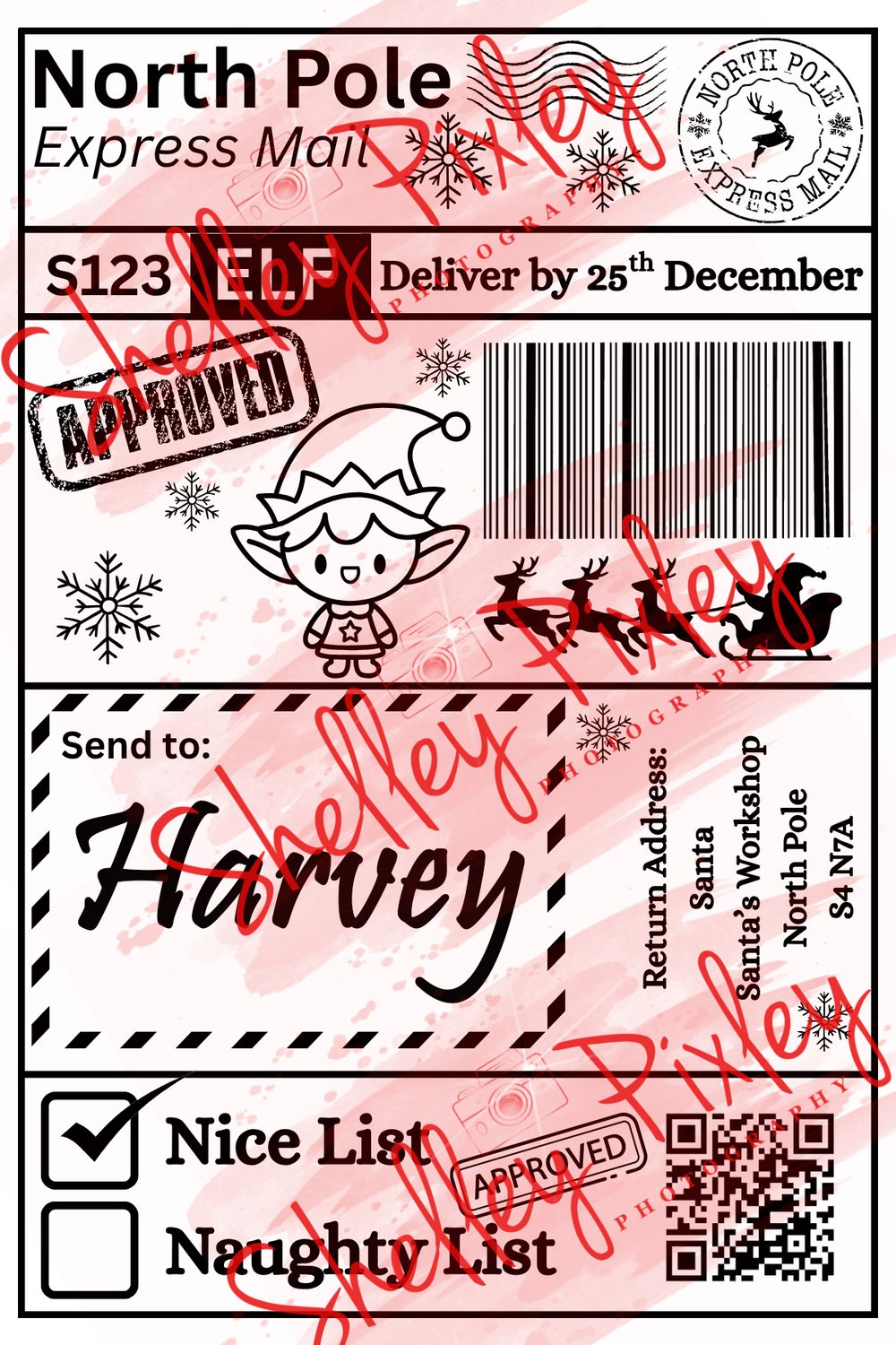 Image of Christmas Present Lables 4"x6"  Pk of 10