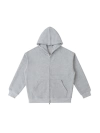Image 1 of 400 GSM Staple Heavyweight zip up Fleece Hoodie "GRAY"