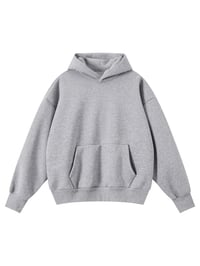 Image 1 of 500 GSM Staple Heavyweight Fleece Hoodie "GRAY"