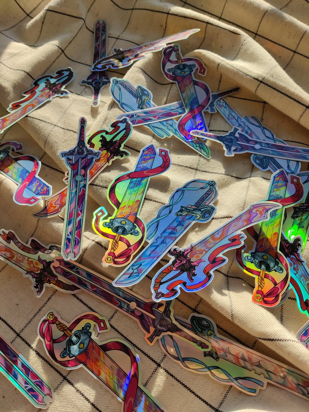 Image of HOLOGRAPHIC Queer Sword Vinyl Stickers