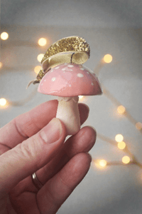 Image 2 of Pink/Purple Porcelain Mushroom Hanging Decorations