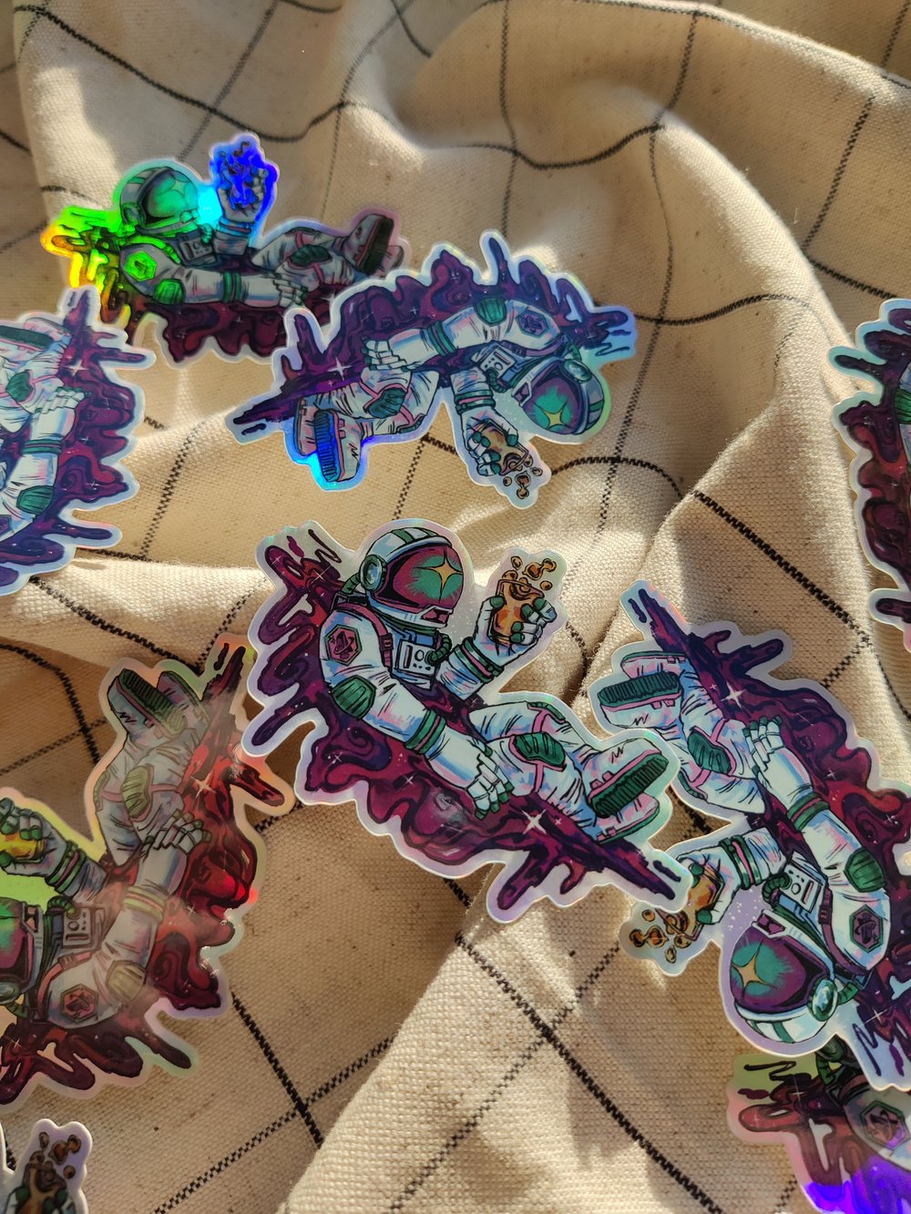 Image of Lost in the Sauce Astronaut – Holographic Vinyl Sticker