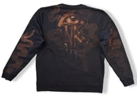 Image 2 of “THE UNDEAD” CUSTOM BLEACH PAINTED PULLOVER SWEATER SIZE LARGE