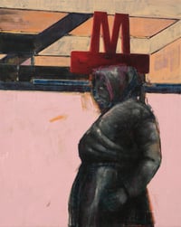 Image 1 of Painting / maleri / "København – Malerdrømme og tankestreger – Metrokonen" / 60x75 cm