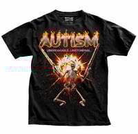 Image 1 of Autism Skeleton Metal Meme Graphic Tee