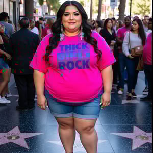 Image of THICK GIRLS ROCK HOT PINK T-SHIRT