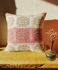 Image 1 of Welsh Rose Woven Wool Cushion- Square