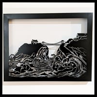 Image 1 of 🌊 “Towan Island, Newquay” – Steel Coastal Artwork © Polygon Bear 2025