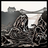 Image 2 of 🌊 “Towan Island, Newquay” – Steel Coastal Artwork © Polygon Bear 2025