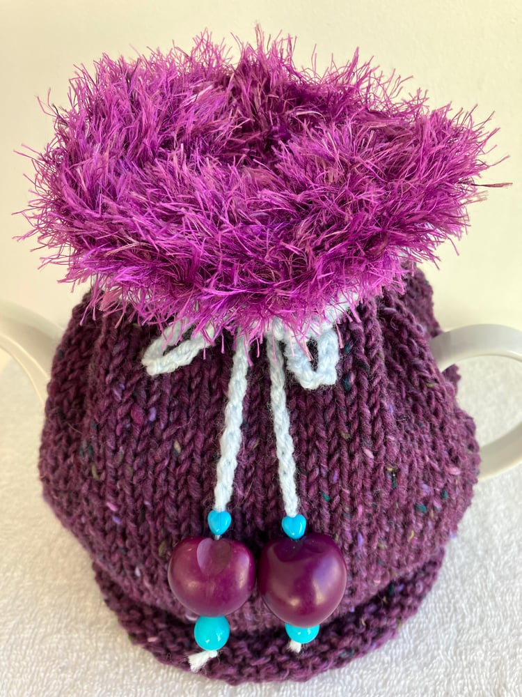 Image of medium DEEP PURPLE Go On! tea cosie