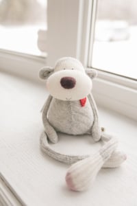 Image 1 of Bernie - Sculpted Sock Monkey, Polyfilled and Weighted