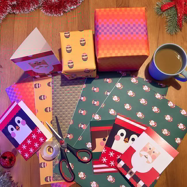 Stanley Chow Christmas cards and wrapping paper