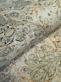 Image 7 of Some of a kind hand marbled papers ''Lacy Quill" (3 sheets available)