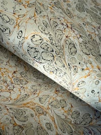 Image 8 of Some of a kind hand marbled papers ''Lacy Quill" (3 sheets available)