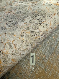 Image 2 of Some of a kind hand marbled papers ''Lacy Quill" (3 sheets available)