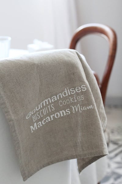 Image of Torchon lin naturel 100%lin 