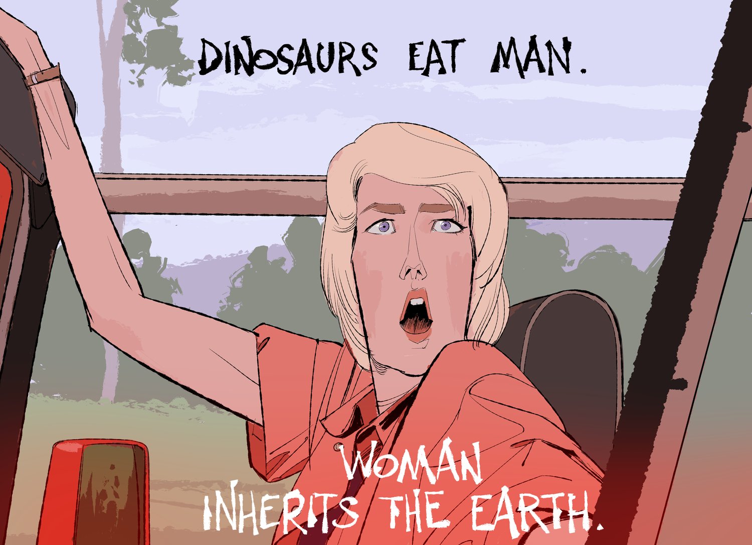 Image of DINOSAURS EAT MAN! (A3 print)