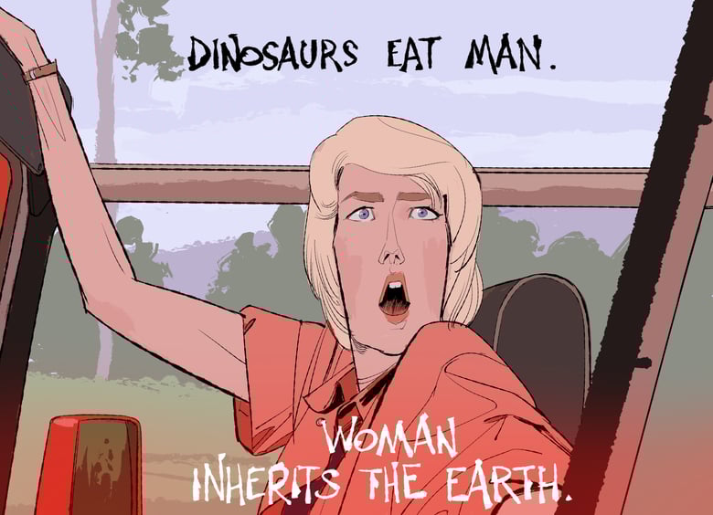 Image of DINOSAURS EAT MAN! (A3 print)