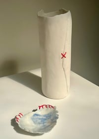 Embroidered Vase and Bowl