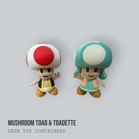 Image 1 of Mushroom Toad &amp; Toadette Desk Container