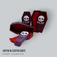 Image 1 of Kickflip Magnetic Fidget Skateboard - Coffin Edition