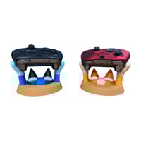 Image 1 of Blue Heeler Family Controller Stand | Gaming Desk Decor