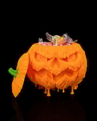 Image 1 of Pumpkin Candy Dish – Creepy Halloween Treat Bowl with Lid