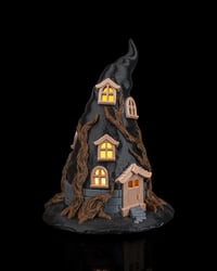 Image 2 of Witchstead Haunted Hat House Lamp: Spooky Halloween Table Decor