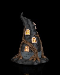 Image 3 of Witchstead Haunted Hat House Lamp: Spooky Halloween Table Decor