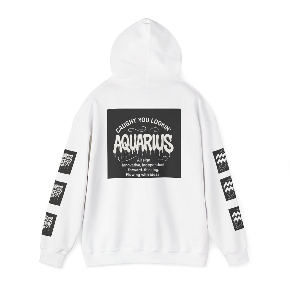 Image of Unisex Aquarius Zodiac Hoodie — All Eyes On Aquarius Graphic Sweatshirt