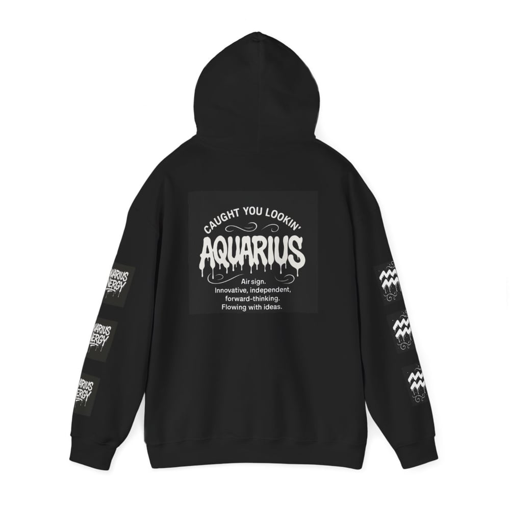 Image of Unisex Aquarius Zodiac Hoodie — All Eyes On Aquarius Graphic Sweatshirt