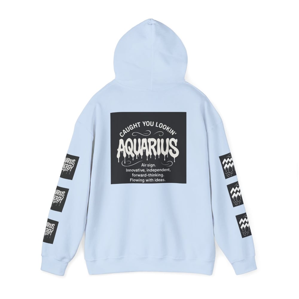 Image of Unisex Aquarius Zodiac Hoodie — All Eyes On Aquarius Graphic Sweatshirt