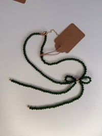 Image 3 of Dyed Jade Bow Necklace