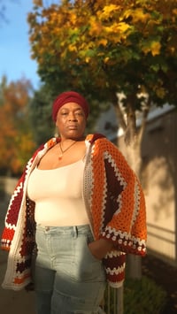 Image 3 of Gye Nyame Hooded Oversized Cardigan (tapestry)