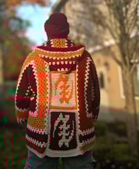 Image 1 of Gye Nyame Hooded Oversized Cardigan (tapestry)