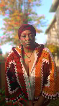 Image 5 of Gye Nyame Hooded Oversized Cardigan (tapestry)